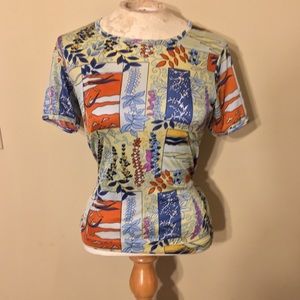 💝VINTAGE💝 Poly multi patterned top